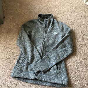 Heather grey north face zip up